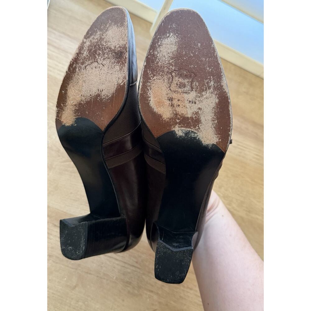 Stuart Weitzman Chocolate Brown Chunky Heel Bootie Vintage CBK 90s Minimalist - Picture 7 of 8